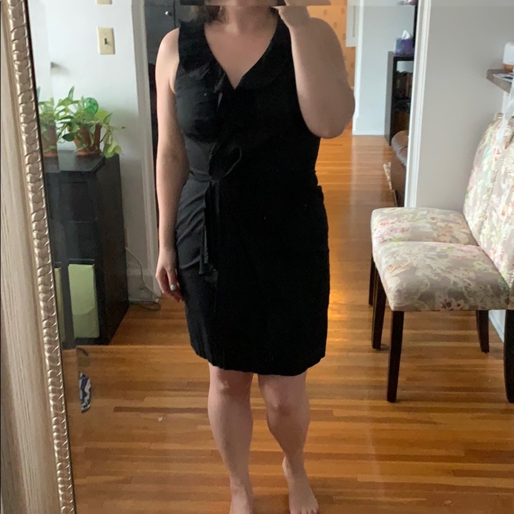 Black Ruffled Collar Dress